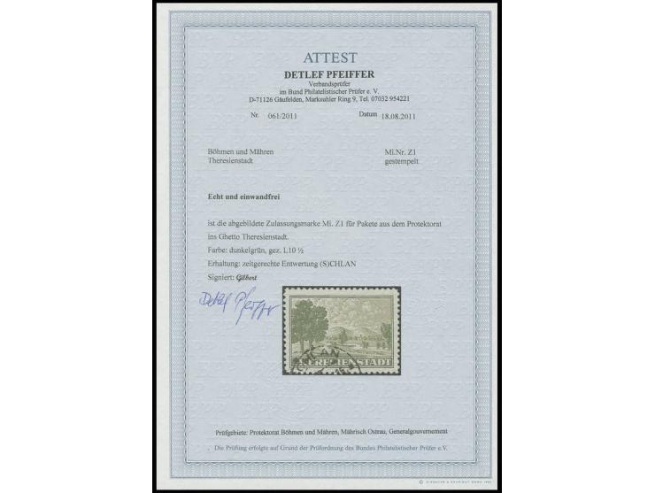1943, Zulassungsmarke, sauber gestempelt, Kabinett, sign. Gilbert und Fotoattest Pfeiffer BPP