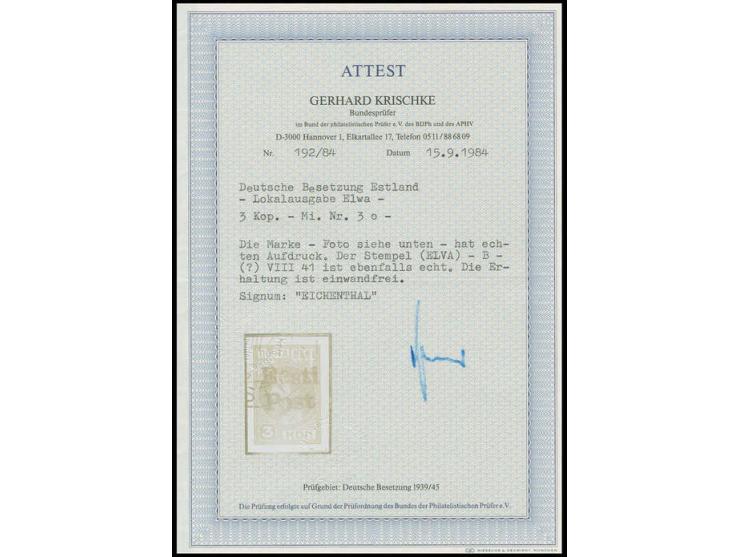 3 K., sauber gestempelt, Kabinett, Fotoattest Krischke BPP