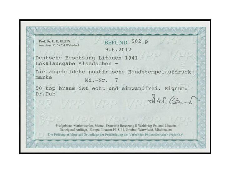 50 K. braun, postfrisch, Kabinett, sign. Dub und Befund Klein