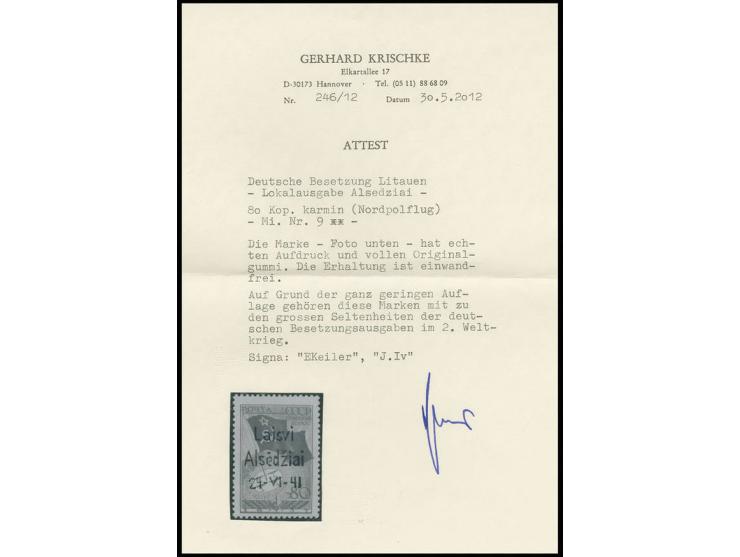 Nordpolflug 80 K., postfrisch, Kabinett, eine sehr seltene Marke, u.a. sign. Keiler und Fotoattest Krischke