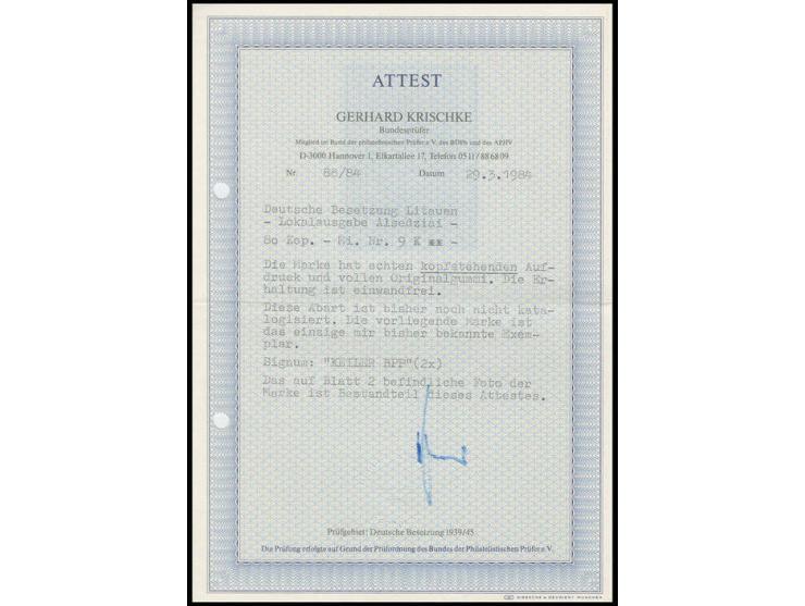 80 K. mit kopfstehendem Aufdruck, postfrisch, eine der ganz großen Seltenheiten dieses Gebietes, lediglich 3 Stück sind bekan
