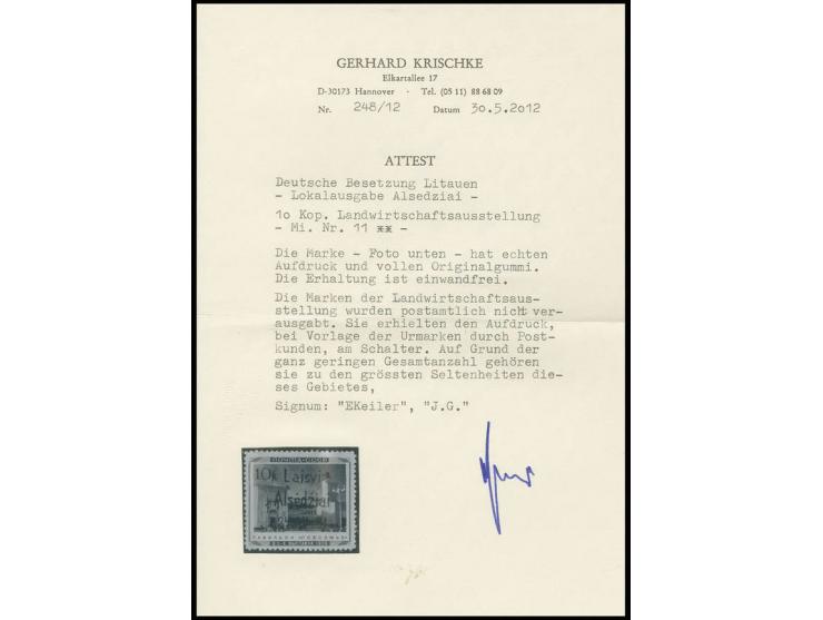 Landwirtschafts-Ausstellung 10 K., postfrisch, Kabinett, sign. Keiler und J.G. sowie Fotoattest Krischke