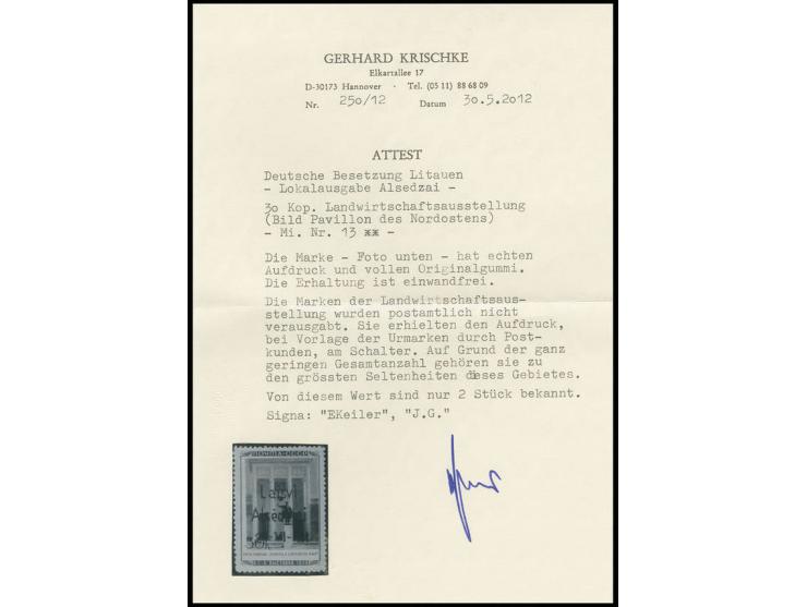 Pavillon des Nordostens 30 K., postfrisch, Kabinett, es sind bisher nur 2 Stück dieses Wertes bekannt, sign. Keiler und J.G. 