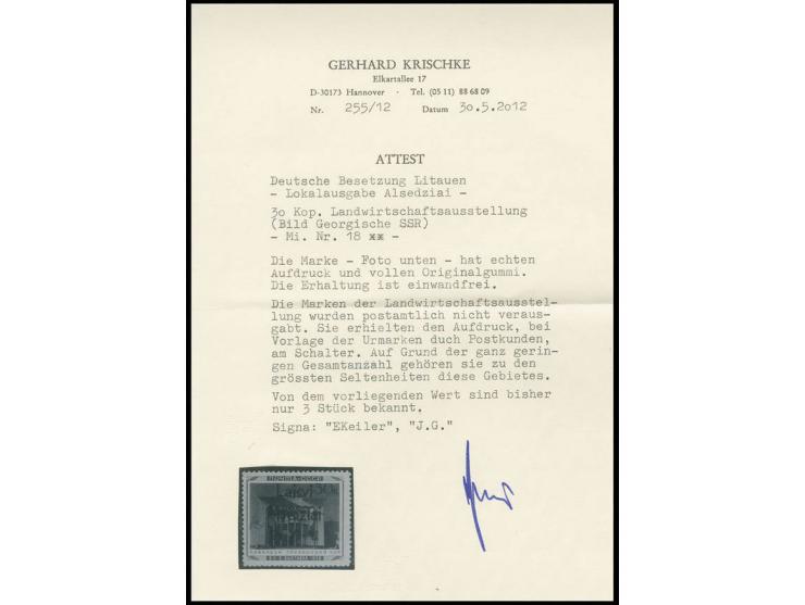 Georgische SSR 30 K., postfrisch, Kabinett, es sind bisher nur 3 Stück dieses Wertes bekannt, sign. Keiler und J.G. sowie Fot