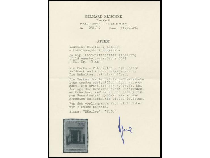 Aserbaidschanische SSR 30 K., postfrisch, Kabinett, es sind bisher nur 3 Stück dieses Wertes bekannt, sign. Keiler und J.G. s
