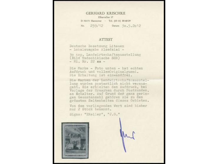 Tadschikische SSR 30 K., postfrisch, Kabinett, es sind bisher nur 2 Stück dieses Wertes bekannt, sign. Keiler und J.G. sowie 