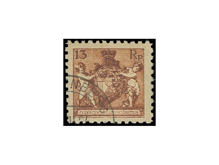 1921, 13 Rp., gez. L 9 1/2, gestempelt, Kabinett, sign. und Fotoattest Reinhardt (Mi. 2.200,-)