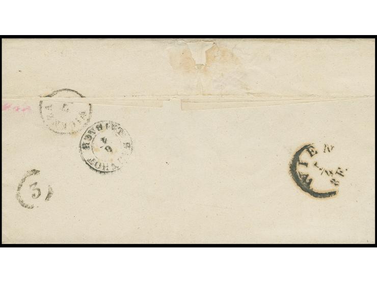 1855, "K.K. FELDPOSTAMT No. I / 28.3." auf markenlosem Militärbrief mit vollem Inhalt von Bukarest mit Transitstempeln von Wi