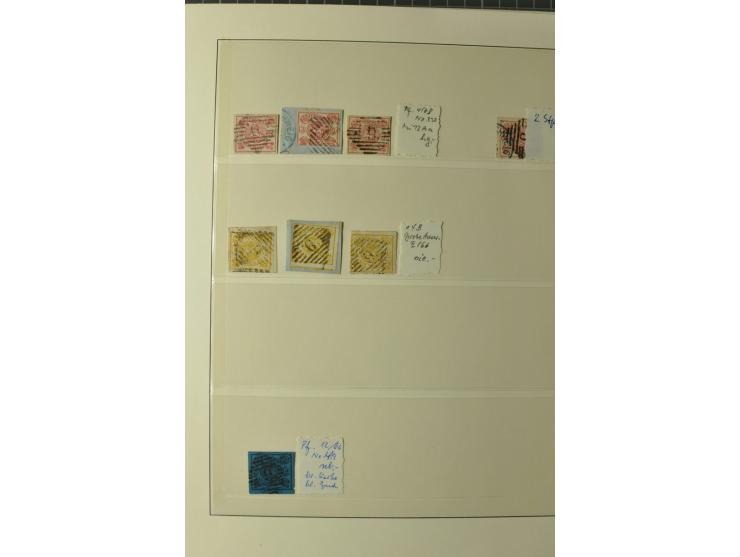 Nummern- und Ortsstempelsammlung in 5 Bänden mit einigen hundert Marken und Briefstücken sowie rund 190 Briefen und Ganzsache