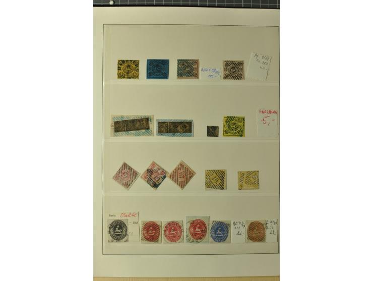 Nummern- und Ortsstempelsammlung in 5 Bänden mit einigen hundert Marken und Briefstücken sowie rund 190 Briefen und Ganzsache