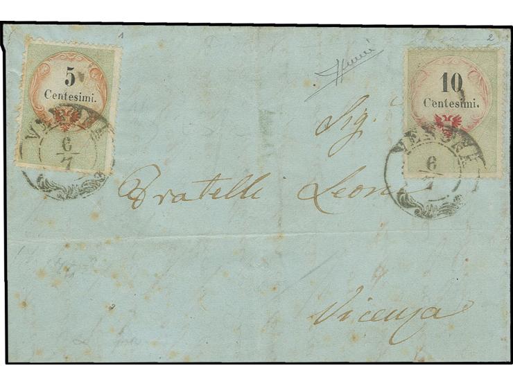 STEMPELMARKEN: Kombinierter Stichtief- und Buchdruck: 5 C. grün/schwarz/braunorange und 10 C. grün/schwarz/braunorange mit je