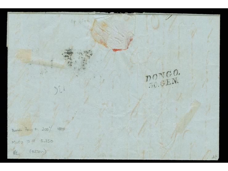 STEMPEL: "MILANO", stummer Stempel auf 15 C. rot, allseits breitrandig, links mit 7 mm Bogenrand auf Brief mit nebengesetzten