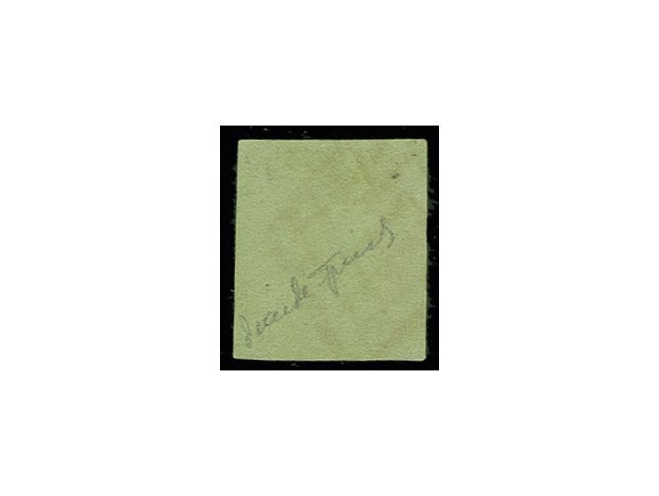 1846, großes Wappen 5 C. schwarz auf lebhaftgelboliv, sauber gestempelte Sperati-Fälschung, gute Erhaltung, mit Bleistiftsign