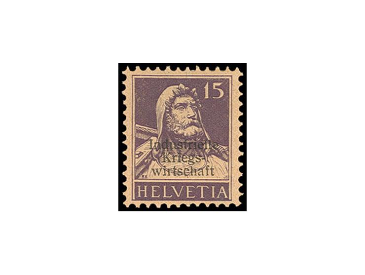 DIENSTMARKEN: 1918, Industrielle Kriegswirtschaft, dünner Aufdruck auf 15 C. rötlichviolett (Urmarke Mi.-Nr. 120d), ungebrauc