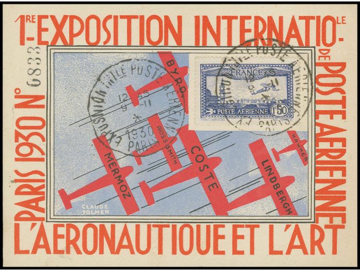 "E.I.P.A." 1,50 Fr. avec cachet spécial du 9 novembre, sur carte de l'exposition, très beau
 
 
 