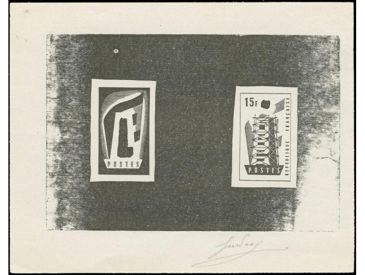 1956, Europa 15 fr. Epreuve de Décomposition, neuf sans gomme, tb