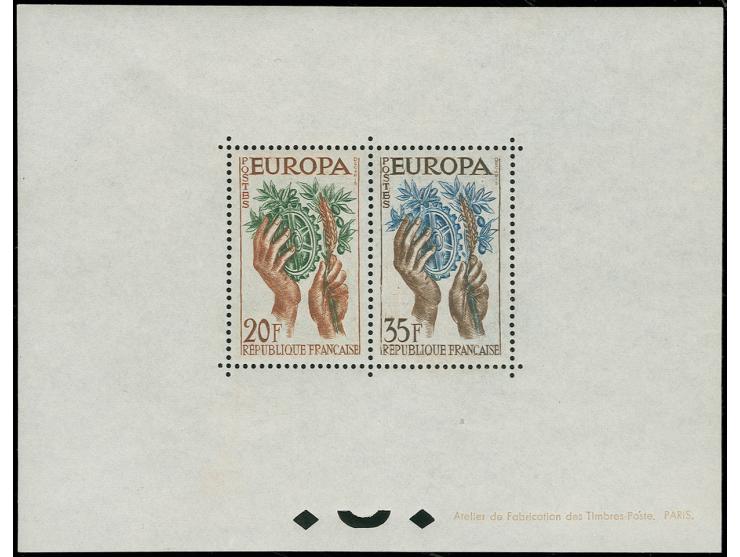 1957, Europa 20 fr. et 35 fr. Bloc Spécial, neuf sans charnière, très beau
