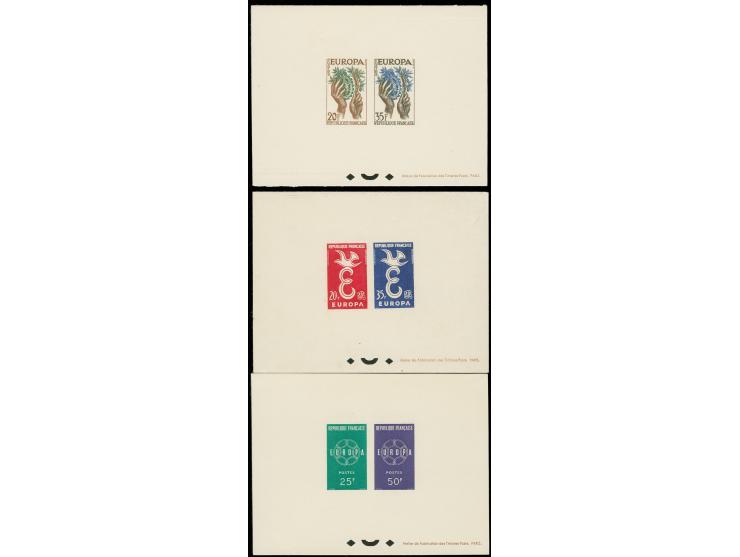 20 Fr. und 35 Fr. en Epreuve Collective avec en plus les années 1958 et 1959, neuves sans gomme comme imprimé, superbe (Mi. 1