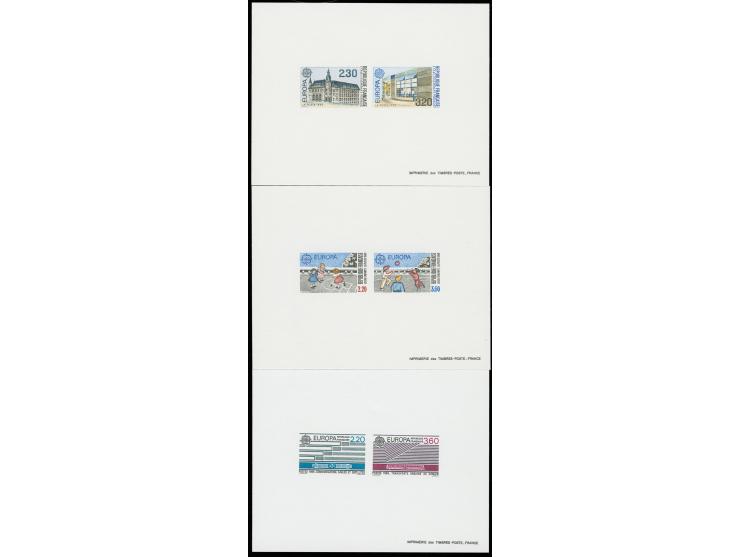 1988, Europa 2,20 Fr. et 3,60 Fr. en Epreuve collective  plus les années 1989 et 1990, sans gomme comme imprimé (Mi. 2667-266