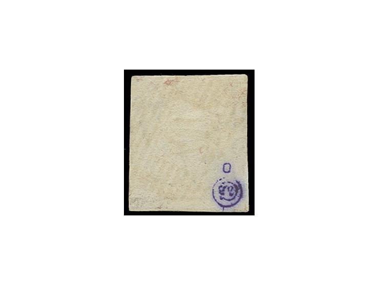 10 c. brown, fresh colour and good margins, with clear strike of red numeral "47", fine, rare, certificate Kaiser AIEP, ex co