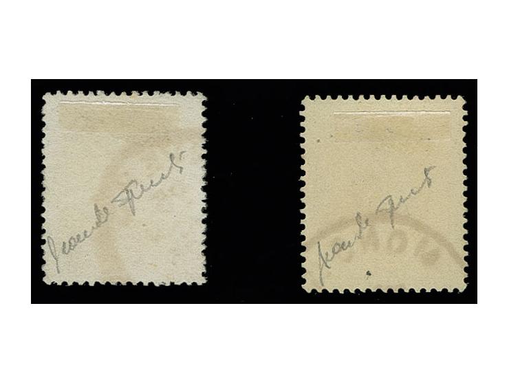 5 fr. yellow-brown and red-brown, used, Sperati forgery, fine, signed in pencil