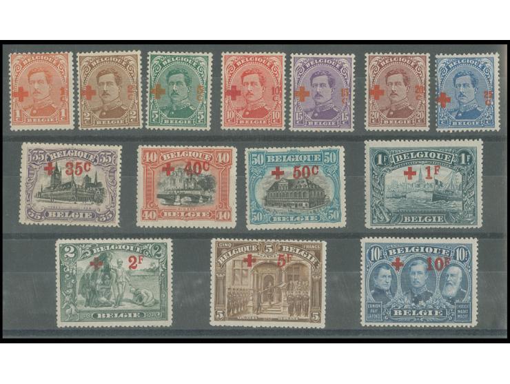 1918, Red Cross 1c-10 fr., unused, fine, ex collection Severin