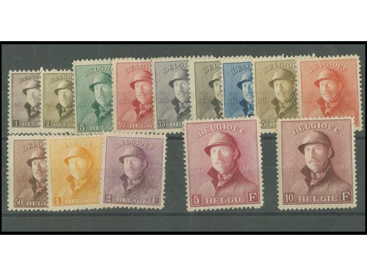 1919, King Albert 1 c.-10 fr., unused, fine, ex collection Severin