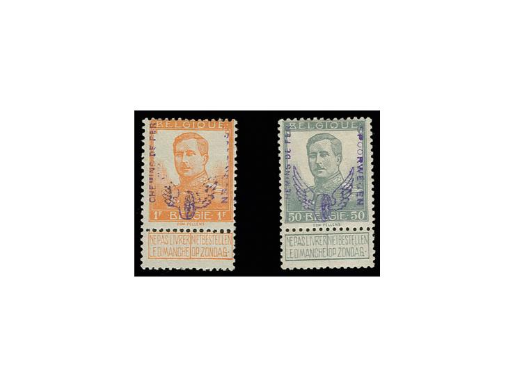 RAILWAY STAMPS: 1915, 50 c. and 1 fr. unused, fine, certificate Kaiser AIEP, ex collection Severin