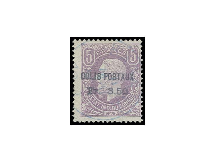 PARCEL STAMPS: 1887, 3.50 fr. on 5 fr. violett, used with cds. "BANANA", fine, certificate Kaiser AIEP, ex collection Severin