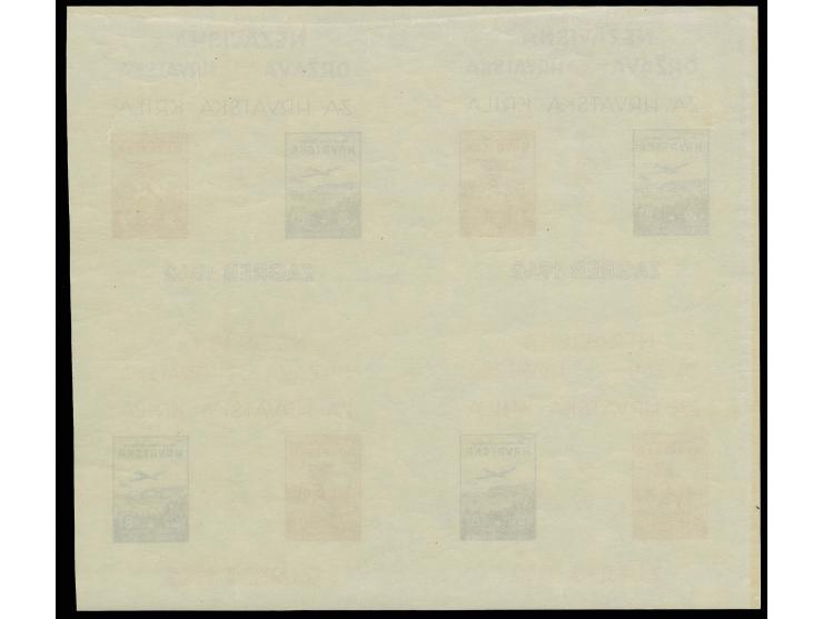 1942, model aircraft show, souvenir sheet 3 k. brown-carmine and 2 k. blue with blue inscription, imperforated as printing sh