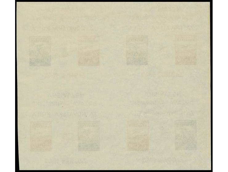 Model aircraft show, souvenir sheet 3 k. blue and 2 k.  brown-carmine with brown-carmine inscription imperforated as printing