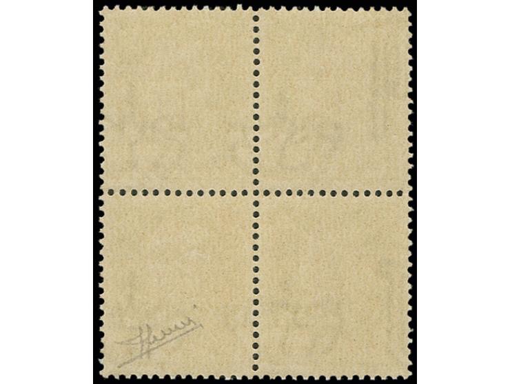 OCCUPATION DALMATIA: SPALATO: 1944, unissued 3.50 k. on 30 c. brown, block of four with double overprint, mint never hinged, 