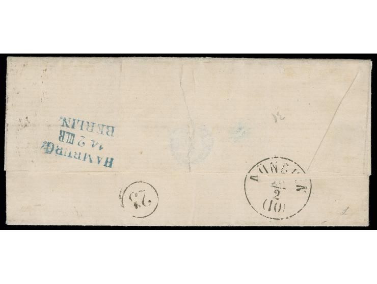 8 s. green with clear to mostly good margins in combination with 1864/70, Coat of Arms 4 s. red, tied by numeral "1" to small