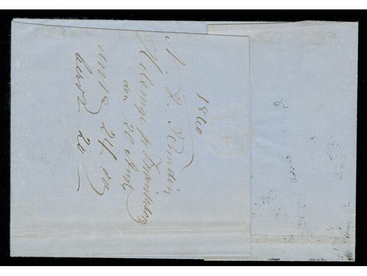 1858, 4 s. brown, 2nd printing, plate I, horizontal strip of 5 with good margins all around, tied by numeral "18" to letter s