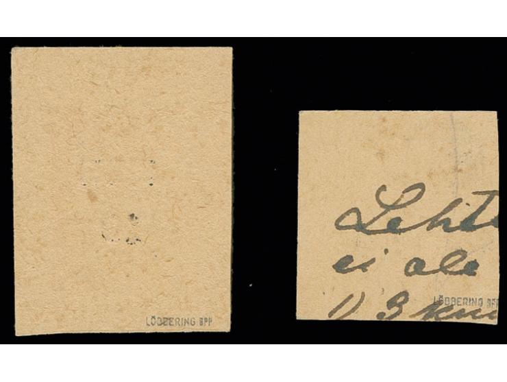 RAKWERE: 10 on 3. k type I and 10 on 5 k. type II, postal stationary cutouts, used, fine, sign. Löbbering BPP