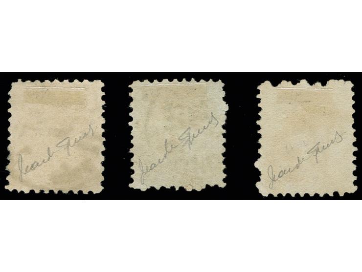 1871, Franz Josef 2,3 and 15 k. used, Sperati forgeries, fine, signed in pencil