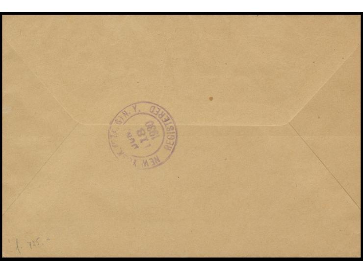 Airmail Allthing 15 a.-1 kr. cpl. on registered first day airmail cover from "REYKJAVIK 1.VI.30" to New York with arrival mar