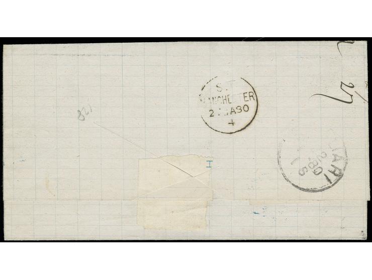 5 c. and 20 c. tied by clear barred "235" to letter sheet with adjacent cds. "TUNISI POSTE ITALIANE 21 GEN. 80" to Manchester