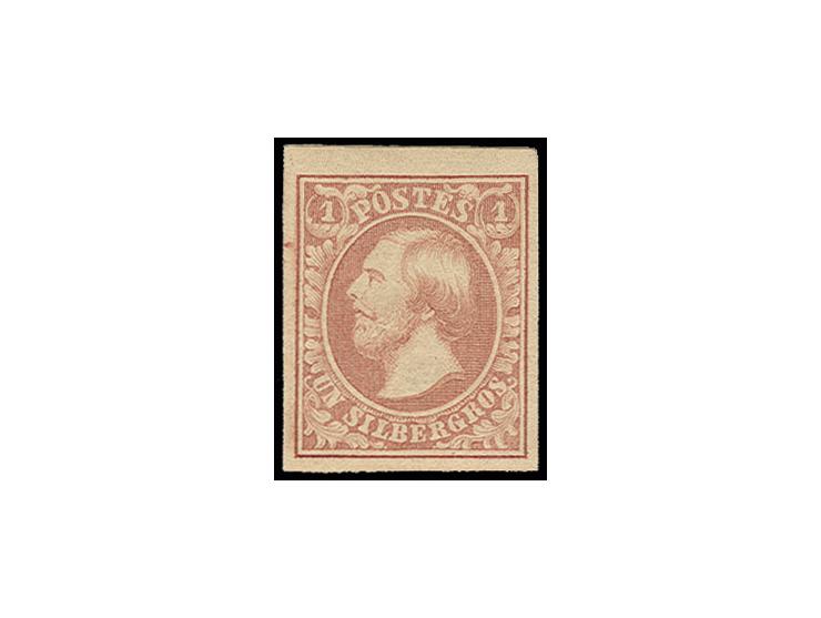 1 sgr. light brownish-red, fresh colour and large margins all around, unused, very fine, certificate Goebel AIEP, ex collecti