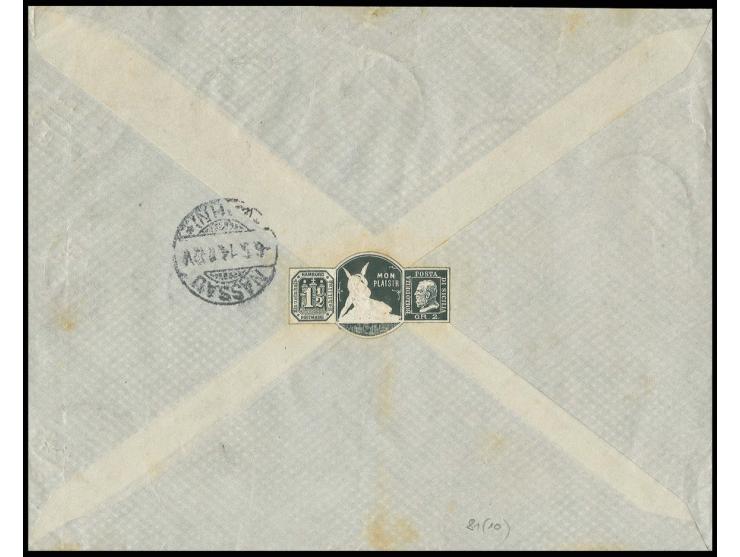 1914, King Wilhelm I. 2 1/2 c. green, 10 stamps tied by "HENGELO 5.V." to registered cover to Nassau with arrival mark, sligh