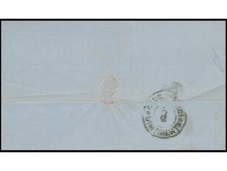 18 b. dark-rose, good to wide margins all around, tied by clear grid to entire letter with adjacent date stamp "ORTENITA DIST