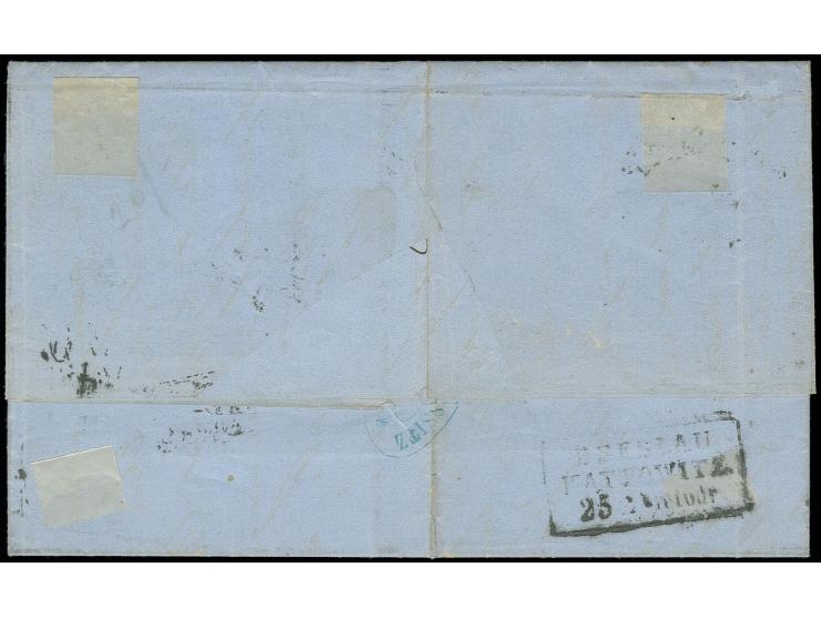5 b. carmine as single and 10 b. yellow-orange two single stamps and a vertical pair tied by cds. "GALATI 18 DEC 71" to folde