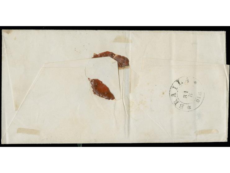 1872, Carol I. 5 b. red, horizontal pair tied by cds. "BUCURESCI 30 AUG 72" to folded letter to the prefecture of Braila with