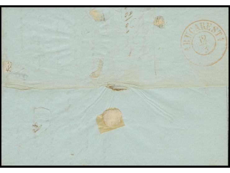 "PLOESCI AP. 11", double line in red, very clear on entire letter 1862 to Bukarest with red arrival mark (without "Walachei")