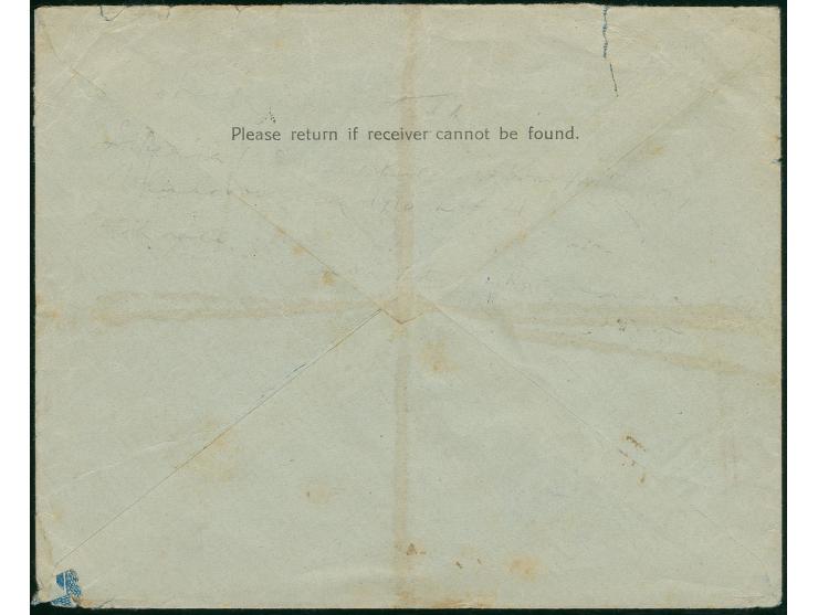 SIBERIA: 1918, Gerhard and Hey cover from oval VLADIVOSTOK TSURUGA PAROKH 31 12 18 steamship cancel tying 15 kop imperf and 1