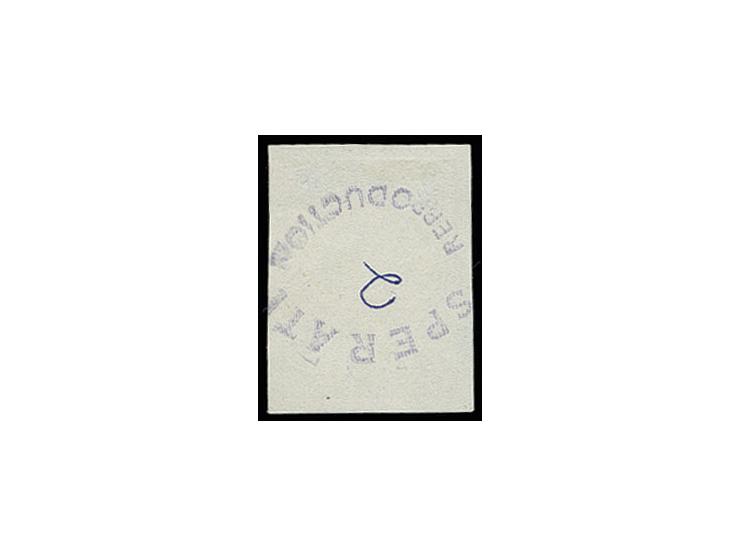 10 pa. brown/blue, Sperati forgery, BPA signature