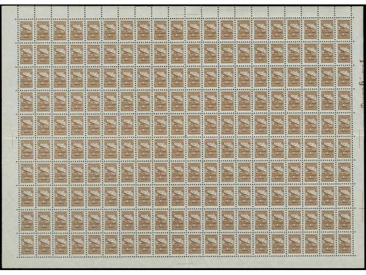 1930 (ca.), Airmail vignette, complete sheet of 200, with marginal inscription at right, unmounted mint, vertical and horizon