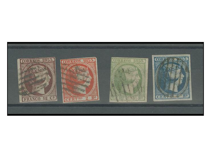 1853, 12 cs.-6r., used, Sperati forgeries, fine, signed in pencil