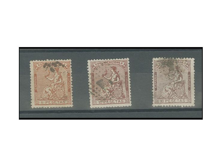 1873, 4-10 pes. used, Sperati forgeries, 10 pta. in type A and B, fine, signed in pencil