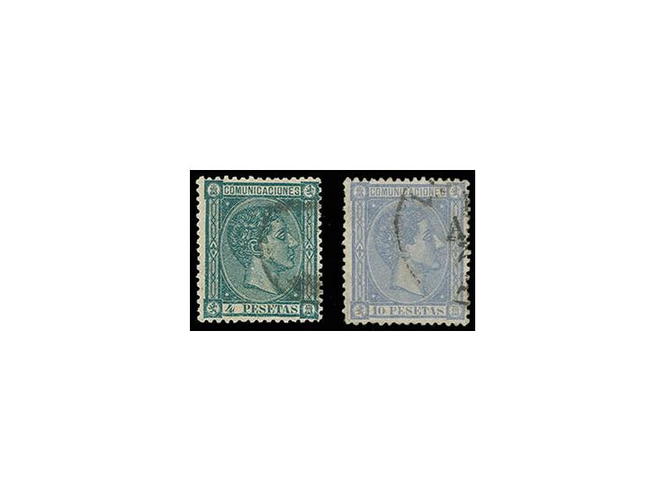 1875, Alfons XII 4-10 pta. used, Sperati forgeries, fine, signed in pencil